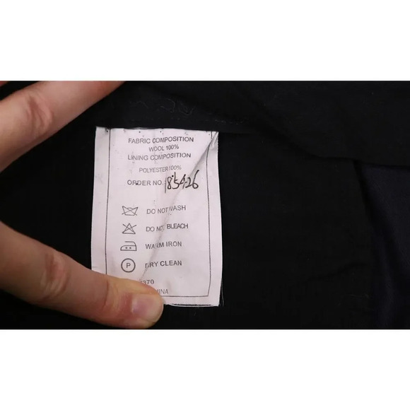 Custom Made Recent Solid Navy Blue Flat Frt Wool Dress Pants Side Buckles 40x31 - Picture 6 of 6